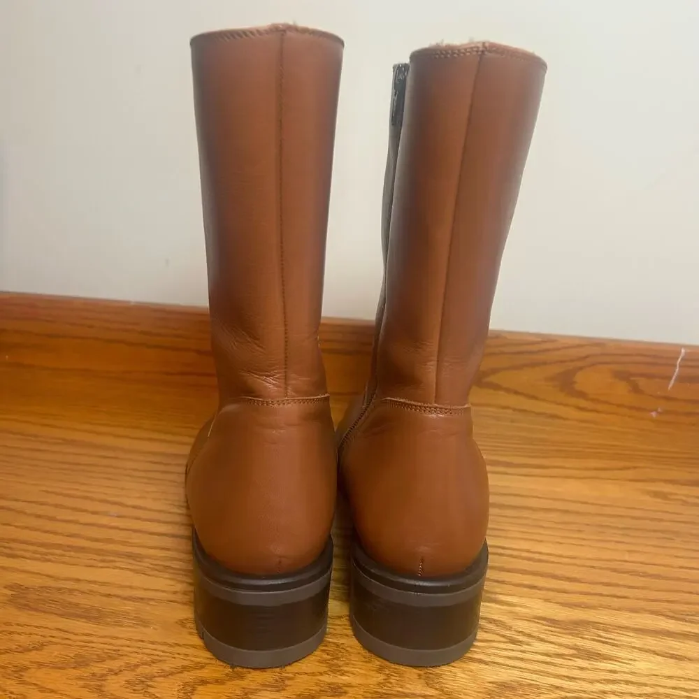 Lamica Women's Leather Boots Size 10 European Size 41 Zipper Rubber Sole